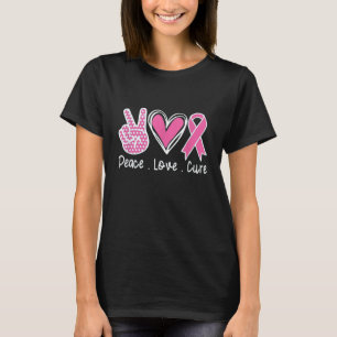 Brustkrebs-Bewusstsein Kostüm Pink Peace Liebe Cu T-Shirt