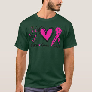Brustkrebs-Bewusstsein Kostüm Pink Peace Liebe Cu T-Shirt