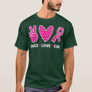 Brustkrebs-Bewusstsein Kostüm Pink Peace Liebe Cu T-Shirt