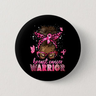 Brustkrebs-Bewusstsein Kriegerin Schwarze Frauen M Button