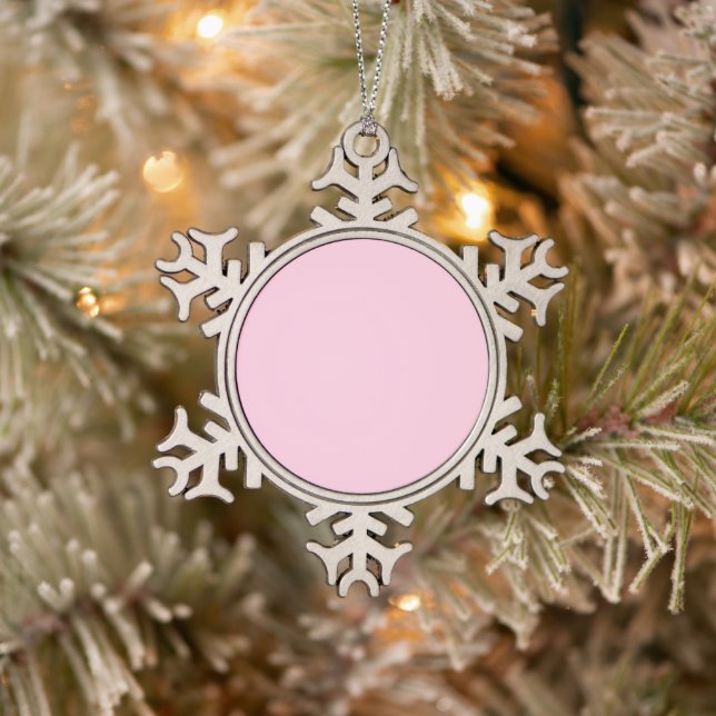 Brustkrebs-Bewusstsein leicht rosa niedlich Schneeflocken Zinn-Ornament (Baum)
