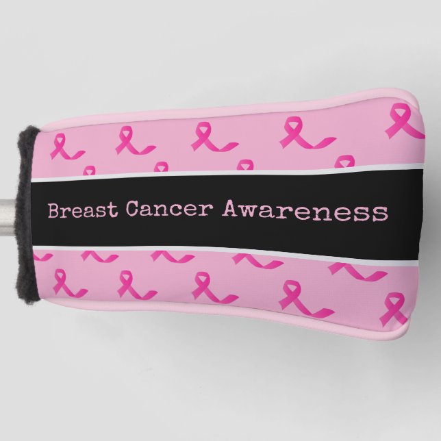 Brustkrebs-Bewusstsein mit rosa Band Golf Headcover (Vorderseite)