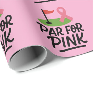 Brustkrebs-Bewusstsein mit rosa Band Herz Geschenkpapier