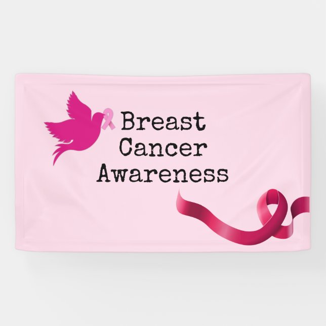 Brustkrebs-Bewusstsein mit rosa    RibbonBanner Banner (Horizontal)