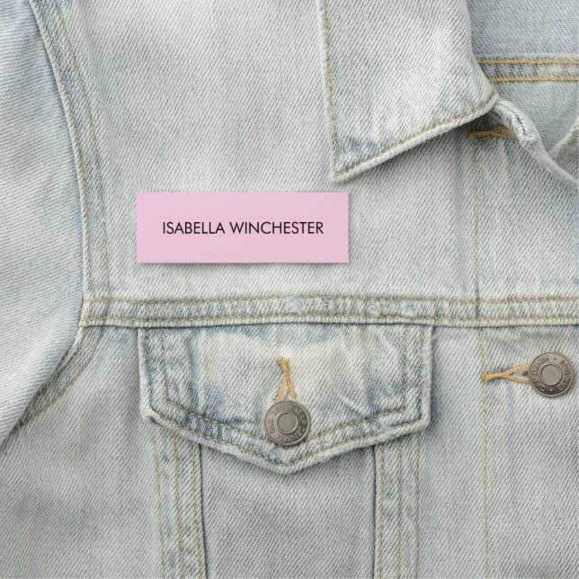 Brustkrebs-Bewusstsein Monat leicht rosa Brust Namensschild (Beispiel)