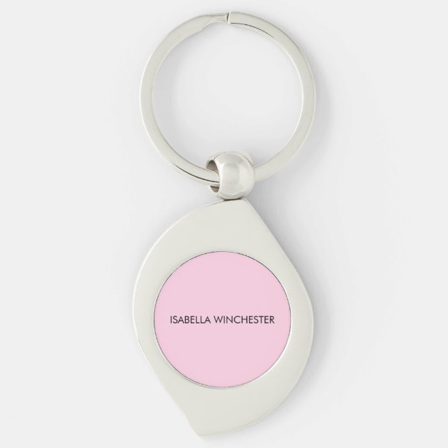 Brustkrebs-Bewusstsein Monat leicht rosa Brust Schlüsselanhänger (Vorderseite)