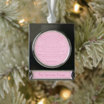 Brustkrebs-Bewusstsein Monat rosa Anführungszeiche Banner-Ornament Silber<br><div class="desc">Brustkrebs Bewusstsein Monat hellrosa feste schlichte Farbe moderne stilvolle, gürlich niedliche personalisierte Text Zitat-Satz oder Gebet Silver Plated Banner Ornament. Vollständig anpassbarer rosa Skripttext auf hellrosa schlichtem Hintergrund. Sie können eine persönliche Note schreiben, ein beliebtes Zitat oder eine Phrase, ein inspirierendes Gedicht, etc. Dies kann ein großes Weihnachtsgeschenk, Gefallen, Andenken....</div>