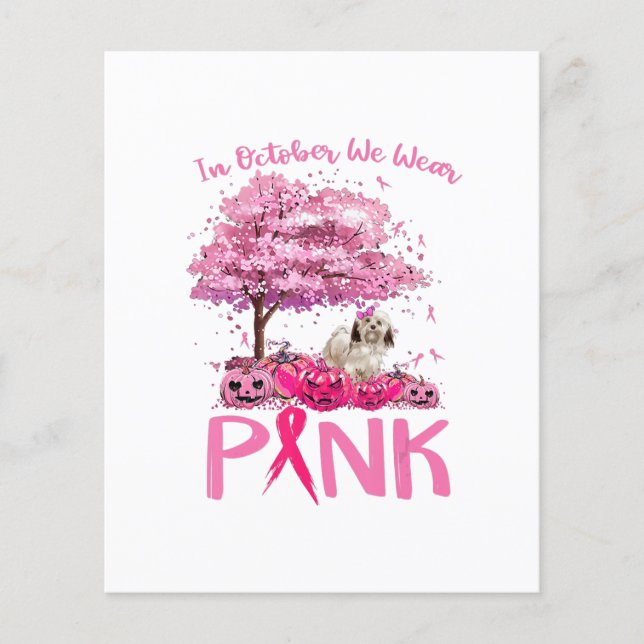 Brustkrebs-Bewusstsein Oktober tragen wir rosa mit Flyer (Vorne)