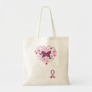 Brustkrebs Bewusstsein Pink Butterfly Herz Ich bin Tragetasche