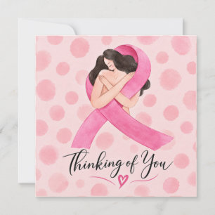 Brustkrebs-Bewusstsein Pink Ribbon denk an dich Karte