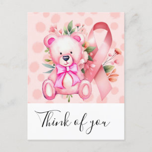 Brustkrebs-Bewusstsein Pink Ribbon denken Sie an S Postkarte