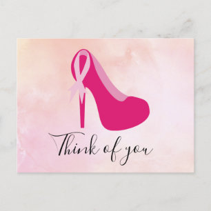 Brustkrebs-Bewusstsein Pink Ribbon denken Sie an S Postkarte