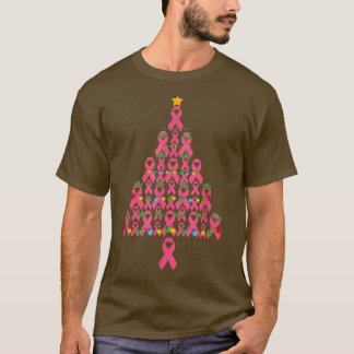 Brustkrebs-Bewusstsein Pink Ribbon Weihnachtsbaum T-Shirt