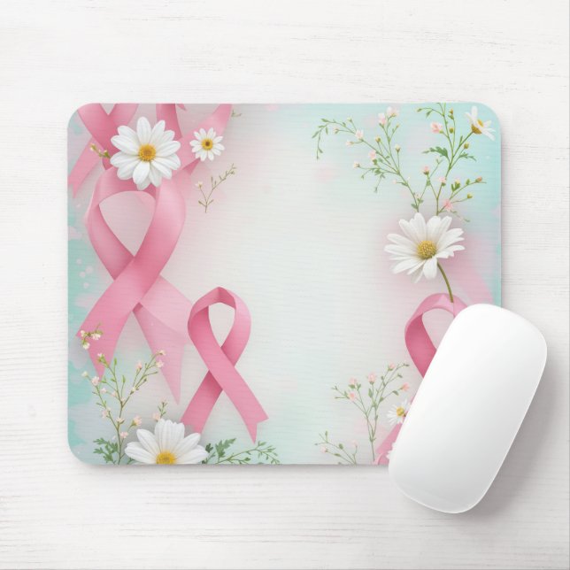 Brustkrebs-Bewusstsein Pink Ribbons and Daisis Mousepad (Mit Mouse)