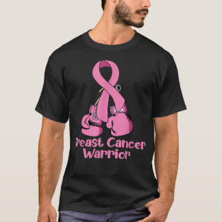 Brustkrebs-Bewusstsein Pinke Boxhandschuhe Krieger T-Shirt