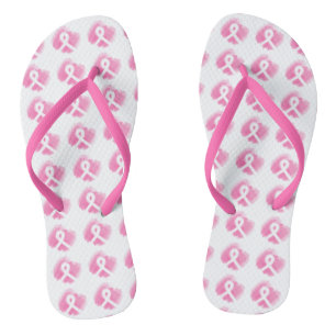 Brustkrebs-Bewusstsein Ribbon Wasserfarbe Flip Flops