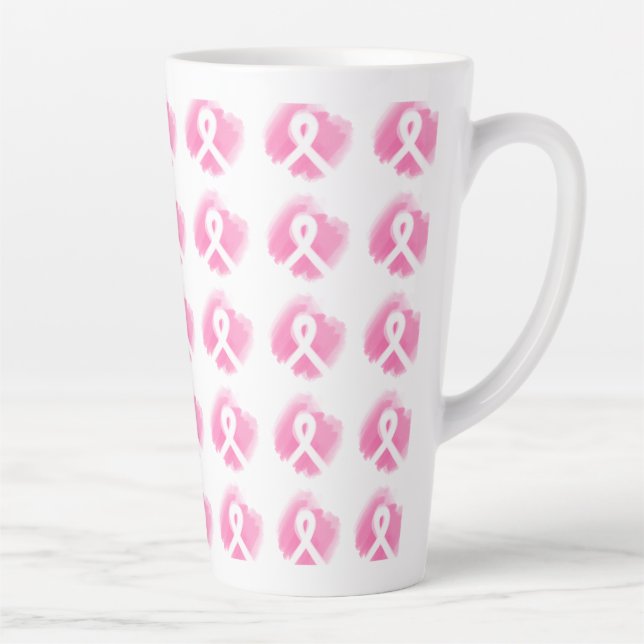 Brustkrebs-Bewusstsein Ribbon Wasserfarbe Milchtasse (Rechts)