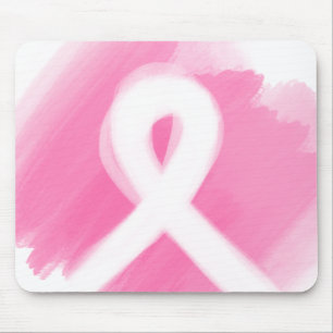 Brustkrebs-Bewusstsein Ribbon Wasserfarbe Mousepad