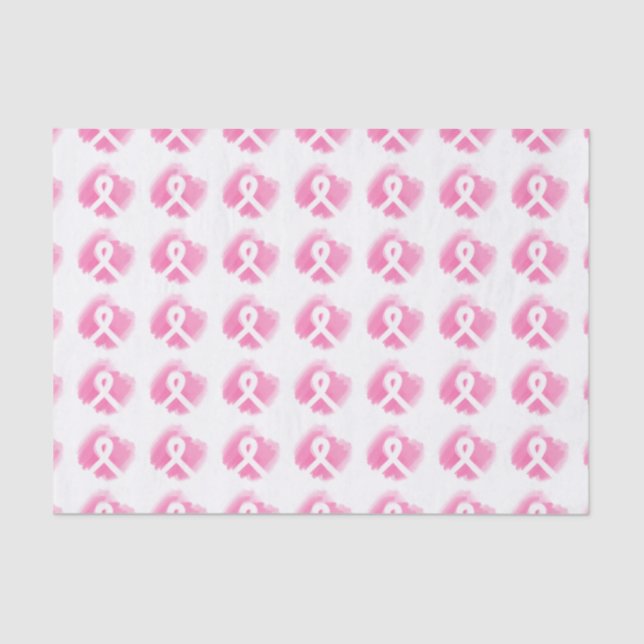 Brustkrebs-Bewusstsein Ribbon Wasserfarbe  Seidenpapier (Vorderseite)