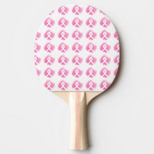 Brustkrebs-Bewusstsein Ribbon Wasserfarbe Tischtennis Schläger