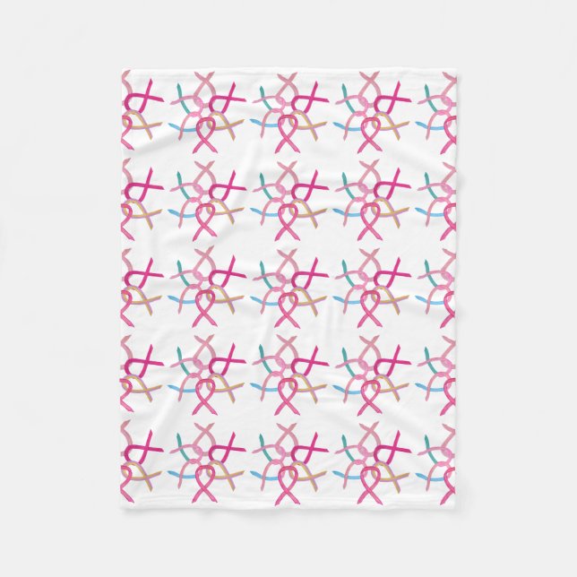 Brustkrebs Bewusstsein Ribbons Chemo Blanket Fleecedecke (Vorderseite)