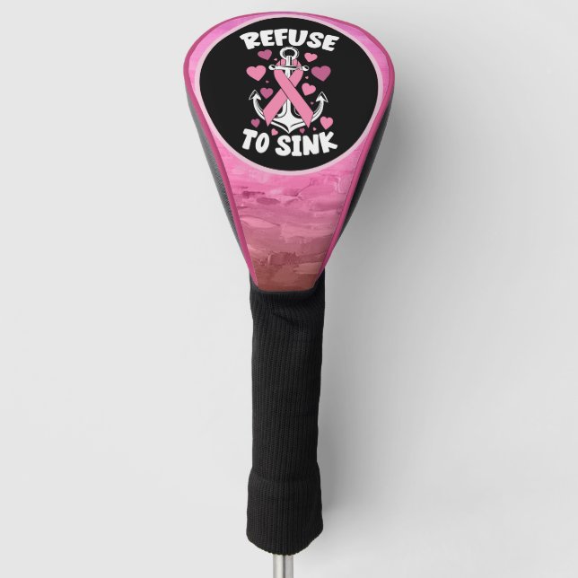 Brustkrebs-Bewusstsein rosa ABWEICHUNG Golf Headcover (Vorderseite)