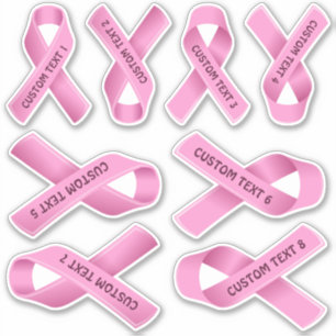 Brustkrebs-Bewusstsein Rosa Band-Aufkleber-Set Aufkleber