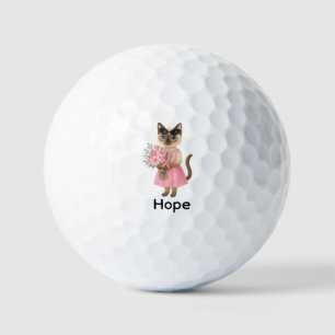 Brustkrebs-Bewusstsein Rosa Band Blumenthema Golfball