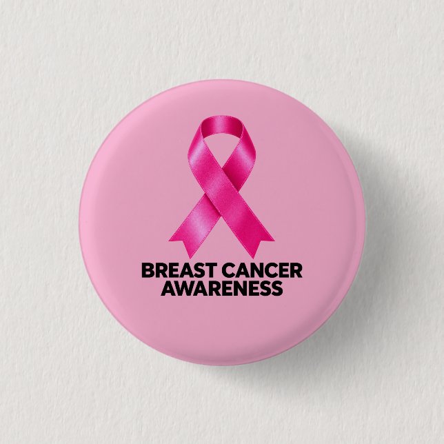 Brustkrebs-Bewusstsein Rosa Band Button (Vorderseite)
