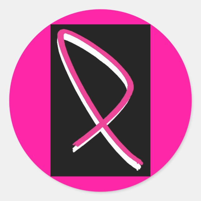 Brustkrebs-Bewusstsein Rosa Band I Runder Aufkleber (Vorderseite)