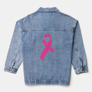Brustkrebs Bewusstsein rosa Band I Tragen rosa Jeansjacke