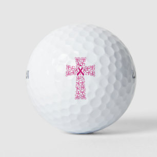 Brustkrebs-Bewusstsein rosa Band-Kreuz Golfball