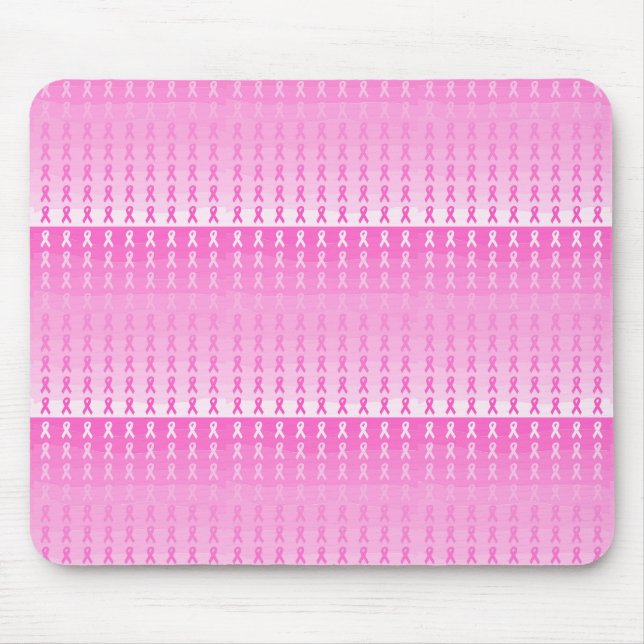 Brustkrebs-Bewusstsein Rosa Band Mousepad (Vorne)