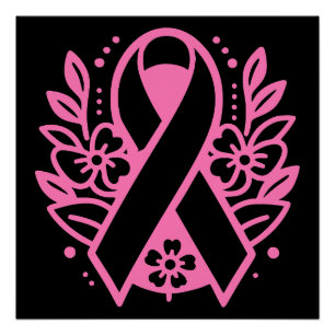 Brustkrebs-Bewusstsein Rosa Band Poster