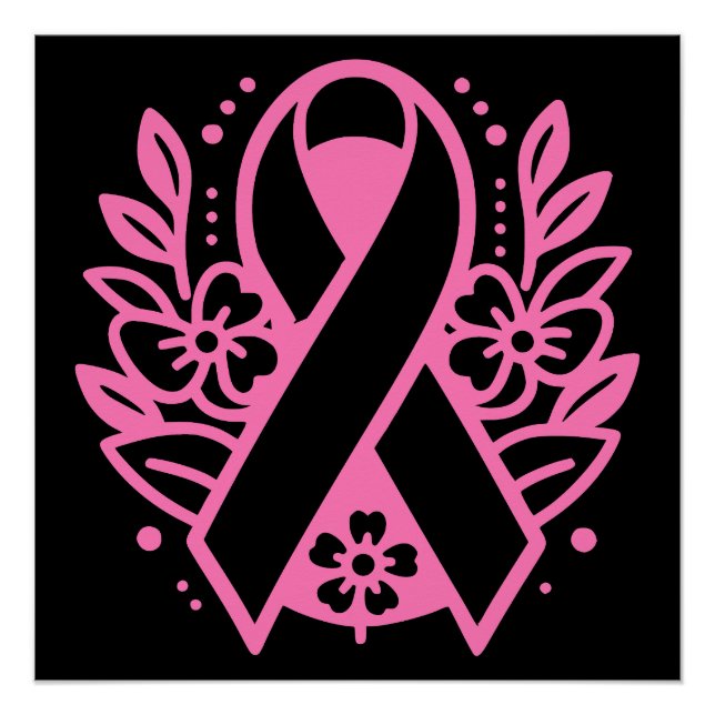 Brustkrebs-Bewusstsein Rosa Band Poster (Vorderseite)
