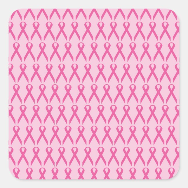 Brustkrebs-Bewusstsein Rosa Band Quadratischer Aufkleber (Vorderseite)
