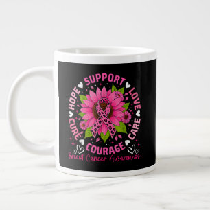 Brustkrebs-Bewusstsein Rosa Band Sonnenblume Hoffn Jumbo-Tasse
