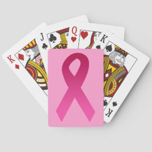 Brustkrebs-Bewusstsein rosa Band Spielkarten