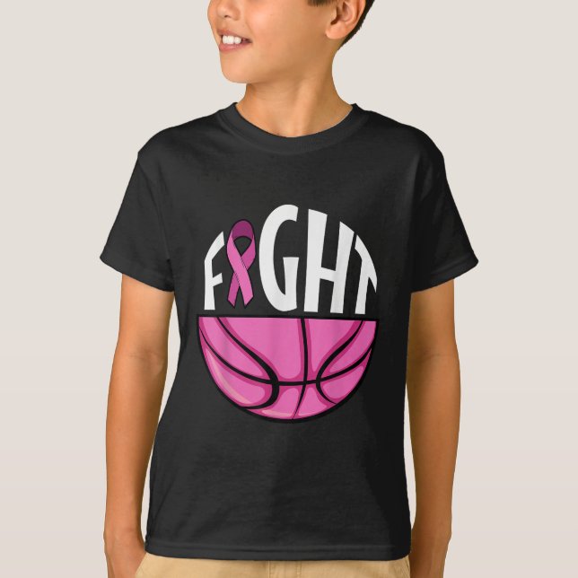 Brustkrebs-Bewusstsein Rosa Basketball Tee (Vorderseite)