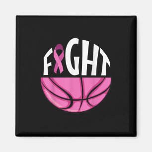 Brustkrebs-Bewusstsein Rosa Basketball Tee Magnet