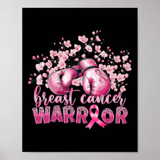 Brustkrebs Bewusstsein rosa Boxhandschuhe Krieger Poster