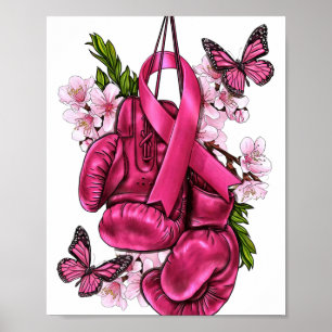 Brustkrebs Bewusstsein rosa Boxhandschuhe Rosa Ri Poster