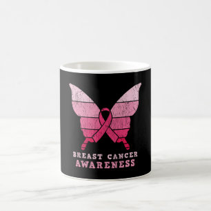 Brustkrebs-Bewusstsein rosa Butterfly-Geschenk Kaffeetasse