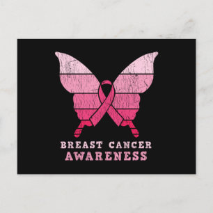 Brustkrebs-Bewusstsein rosa Butterfly-Geschenk Postkarte