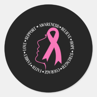 Brustkrebs-Bewusstsein rosa Multifunktionsleisten Runder Aufkleber