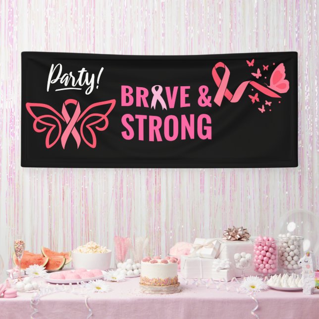 Brustkrebs-Bewusstsein rosa Oktober Banner (Party)