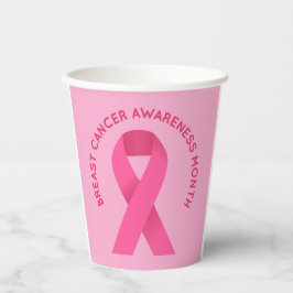 Brustkrebs-Bewusstsein rosa Pappbecher