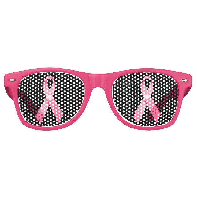 Brustkrebs-Bewusstsein rosa Party-Schattierungen Partybrille (Vorderseite)
