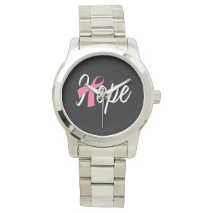 Brustkrebs-Bewusstsein rosa Ribbon HOPE Armbanduhr