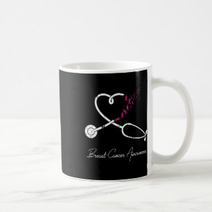Brustkrebs Bewusstsein rosa Ribbon Stethoskop Er Kaffeetasse